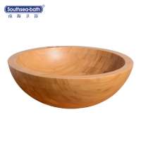 NHTYA-2 freestanding bathroom bamboo round circular wash basin