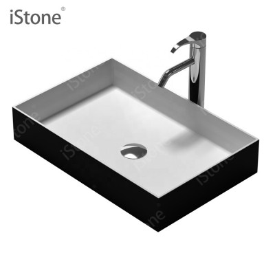 Solid Surface stone resin wash basin black basin rectangular basin WD38337