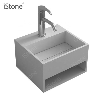 Solid Surface stone resin small wall mounted basin WD3835